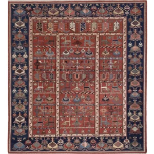 Kelimteppe - Orientalsk - Soumak square - 205 x 192 cm - rust
