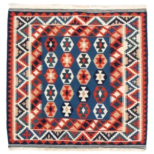 Kelimteppe - Orientalsk square - 103 x 100 cm - mørkeblå