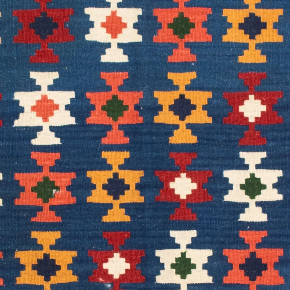 Kelimteppe - Orientalsk square - 103 x 100 cm - mørkeblå