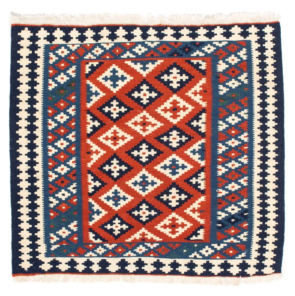 Kelimteppe - Orientalsk square - 103 x 100 cm - mørkeblå