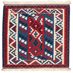 Kelimteppe - Orientalsk square - 103 x 100 cm - mørkeblå