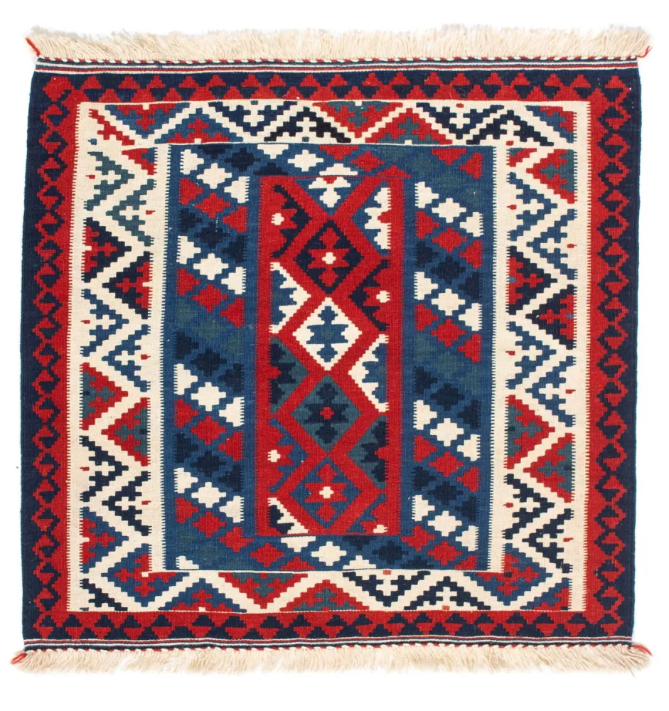 Kelimteppe - Orientalsk square - 103 x 100 cm - mørkeblå