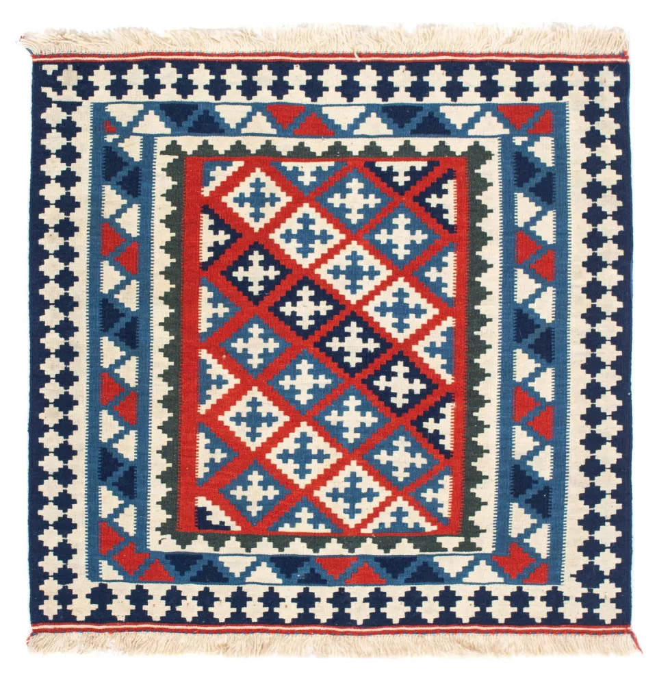Kelimteppe - Orientalsk square - 103 x 100 cm - mørkeblå