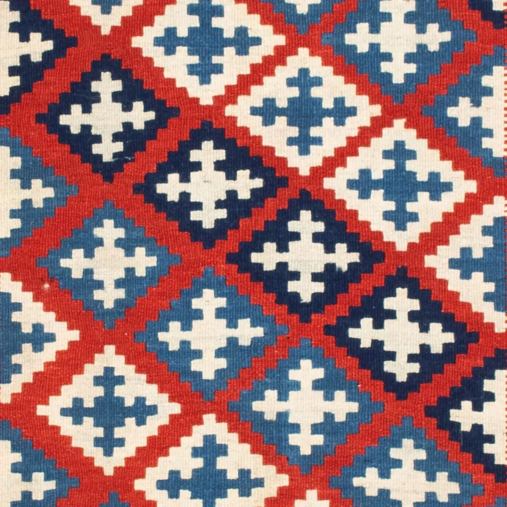Kelimteppe - Orientalsk square - 103 x 100 cm - mørkeblå
