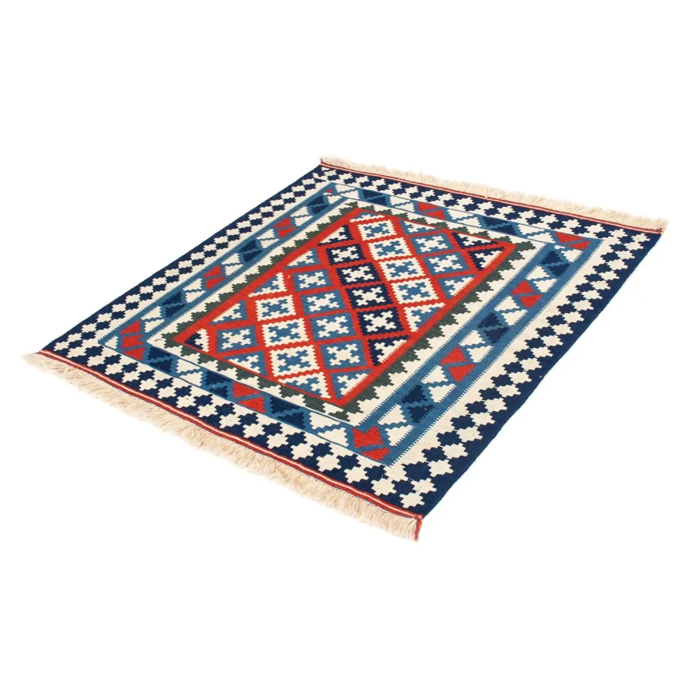 Kelimteppe - Orientalsk square - 103 x 100 cm - mørkeblå