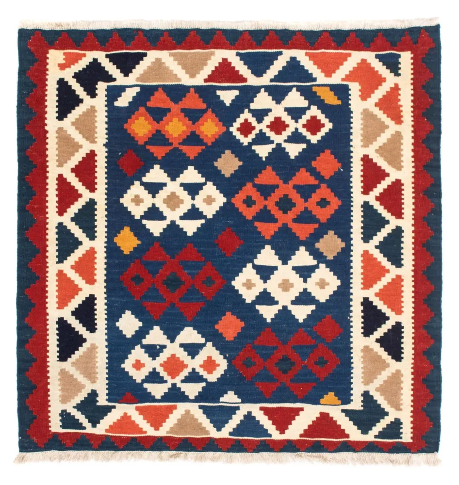 Kelimteppe - Orientalsk square - 103 x 100 cm - mørkeblå
