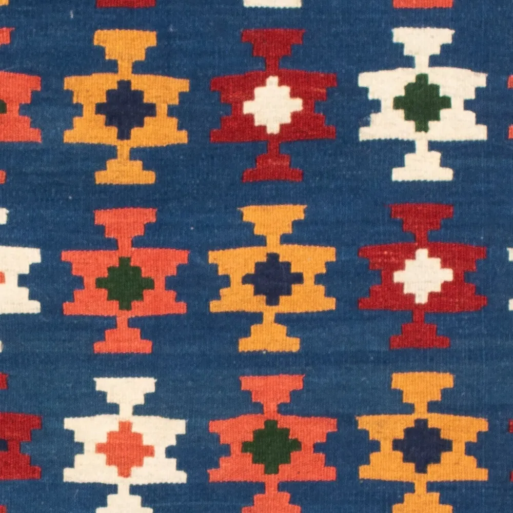 Kelimteppe - Orientalsk square - 104 x 100 cm - mørkeblå