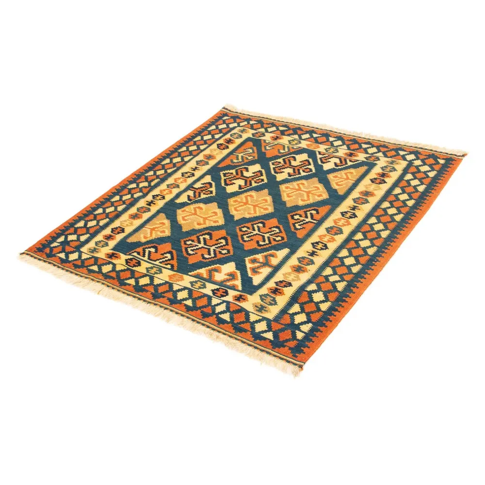 Kelimteppe - Orientalsk square - 104 x 100 cm - mørkeblå