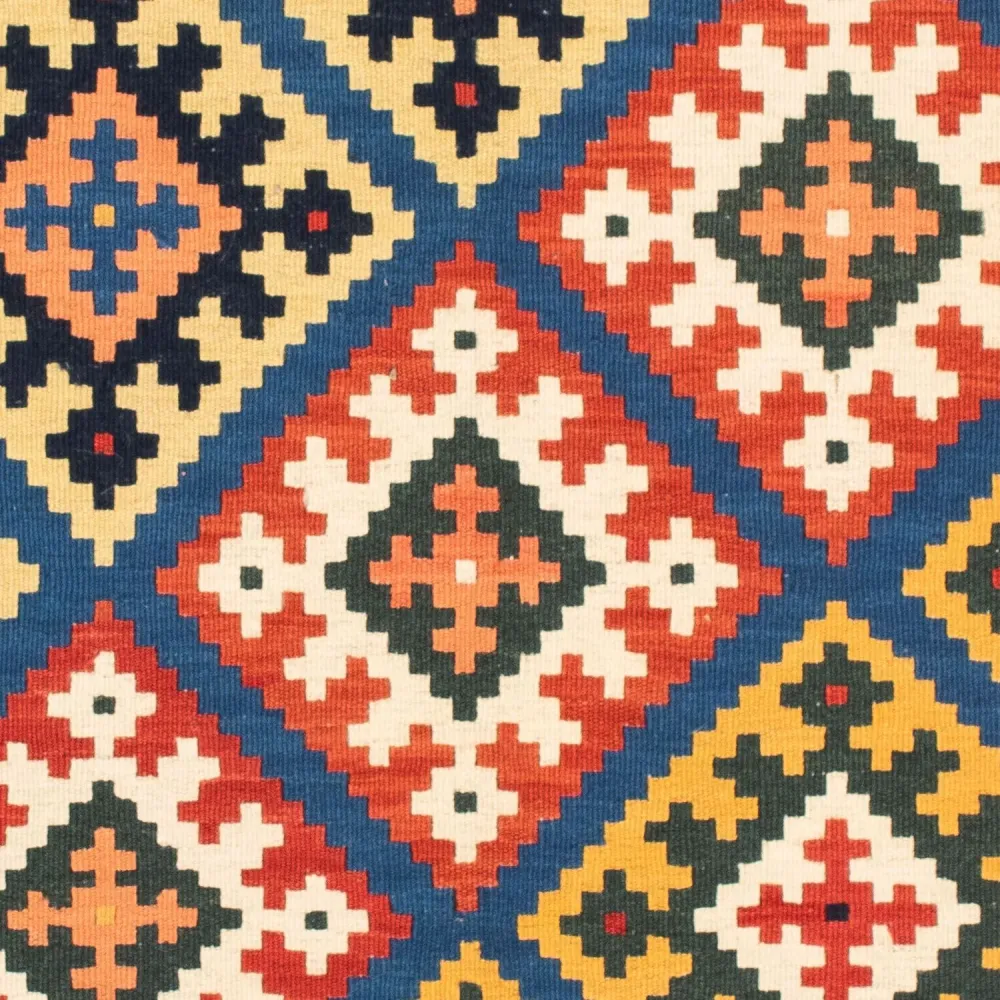 Kelimteppe - Orientalsk square - 104 x 100 cm - mørkeblå