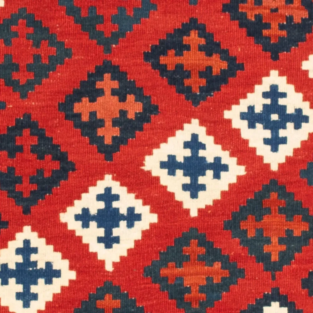 Kelimteppe - Orientalsk square - 104 x 102 cm - mørk rød