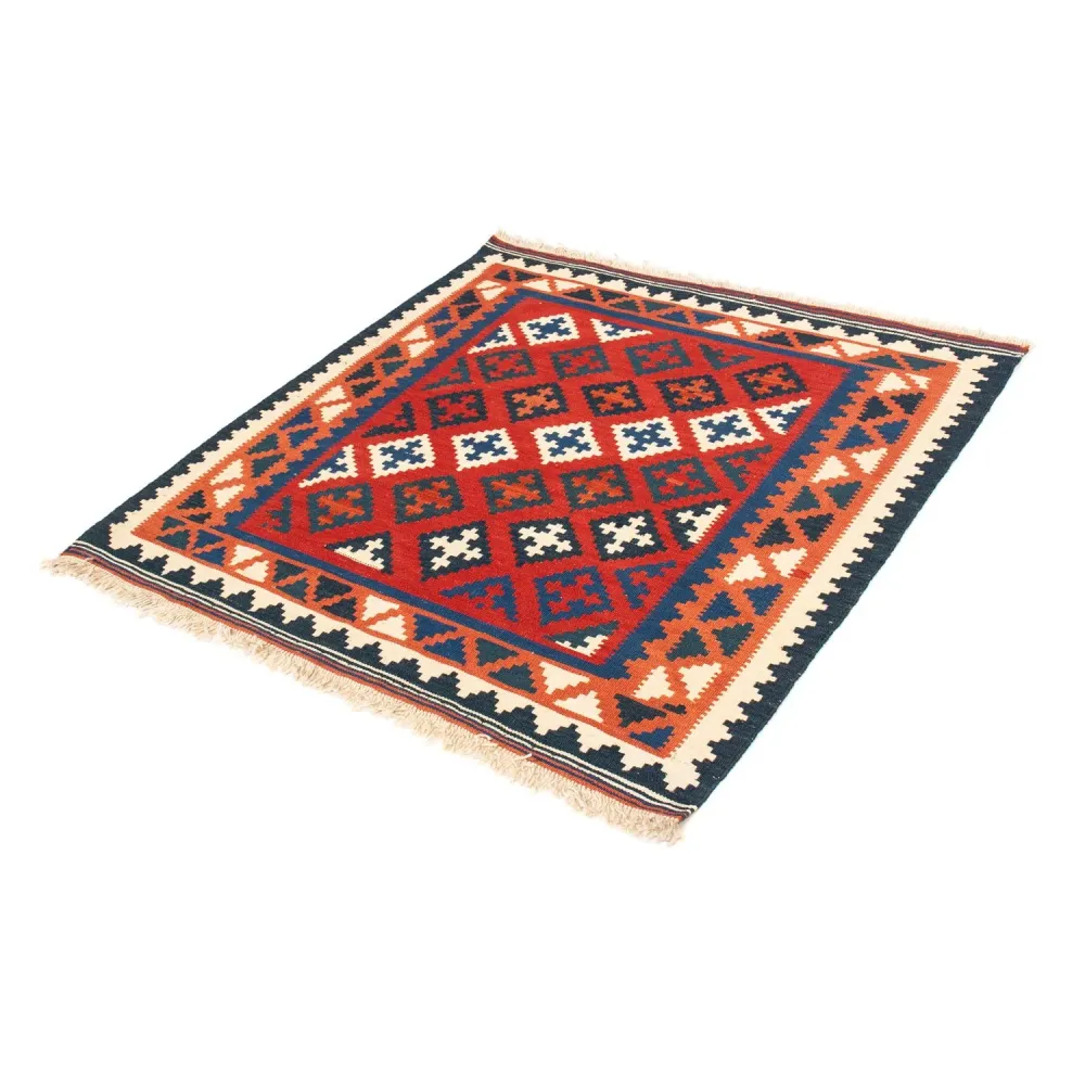 Kelimteppe - Orientalsk square - 104 x 102 cm - mørk rød