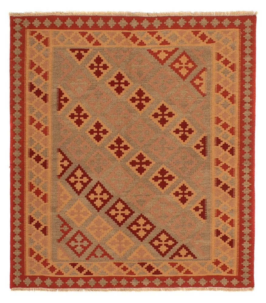 Kelimteppe - Orientalsk square - 165 x 161 cm - mørk rød