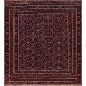 Kelimteppe - Orientalsk square - 170 x 159 cm - mørk rød