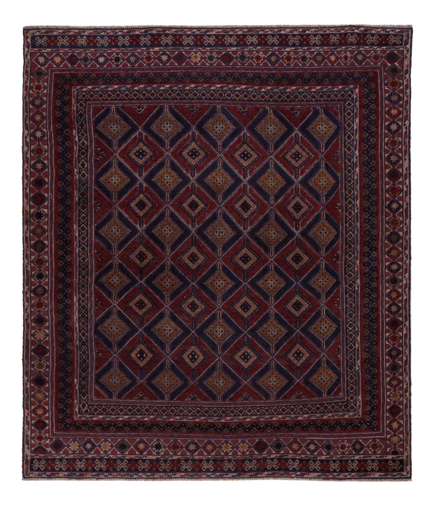 Kelimteppe - Orientalsk square - 177 x 157 cm - mørk rød