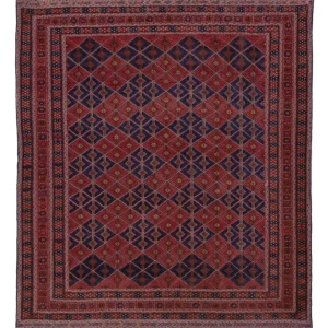 Kelimteppe - Orientalsk square - 178 x 160 cm - mørk rød