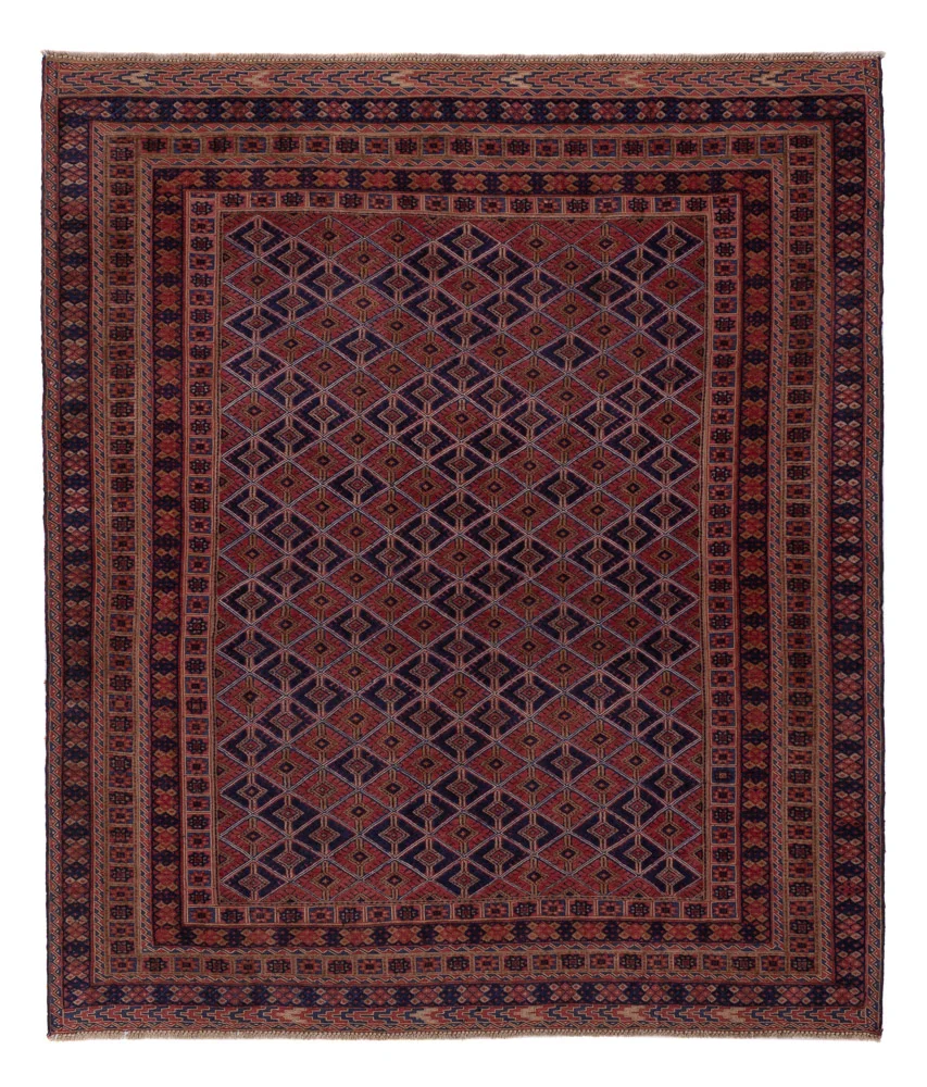 Kelimteppe - Orientalsk square - 183 x 157 cm - mørk rød