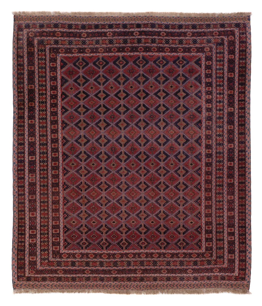 Kelimteppe - Orientalsk square - 183 x 158 cm - mørk rød