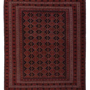 Kelimteppe - Orientalsk square - 185 x 160 cm - mørk rød