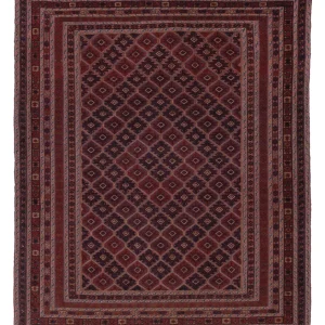 Kelimteppe - Orientalsk square - 187 x 161 cm - mørk rød