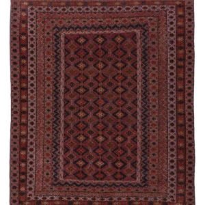 Kelimteppe - Orientalsk square - 189 x 157 cm - mørk rød