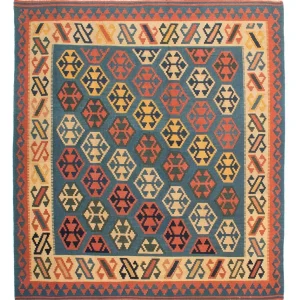 Kelimteppe - Orientalsk square - 212 x 198 cm - blå