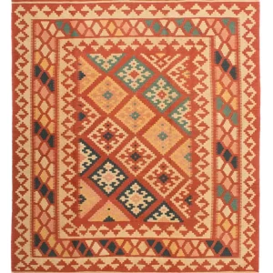 Kelimteppe - Orientalsk square - 213 x 193 cm - flerfarget