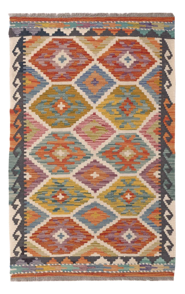 Kelimteppe - Splash - 125 x 79 cm - flerfarget