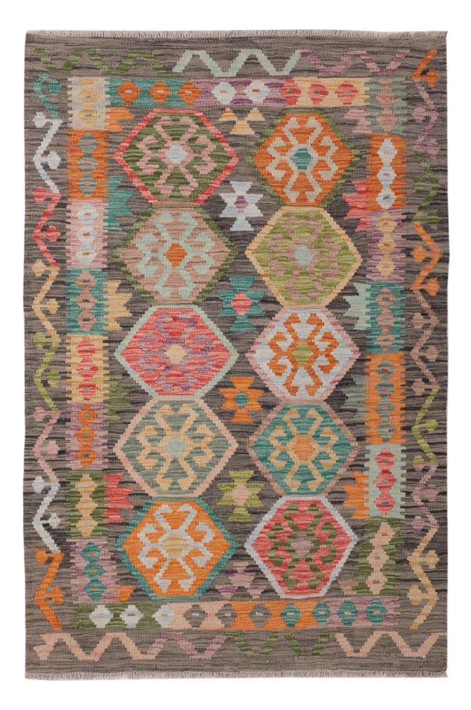 Kelimteppe - Splash - 160 x 105 cm - farget