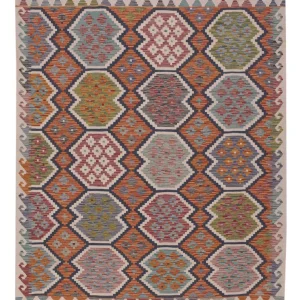 Kelimteppe - Splash - 192 x 155 cm - flerfarget