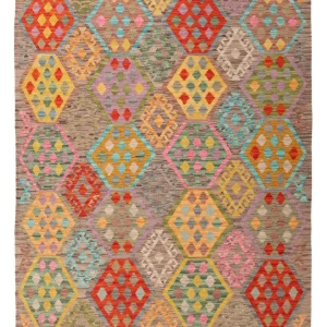 Kelimteppe - Splash - 197 x 158 cm - farget