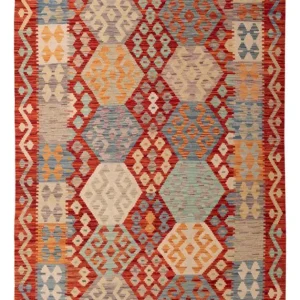 Kelimteppe - Splash - 201 x 127 cm - flerfarget