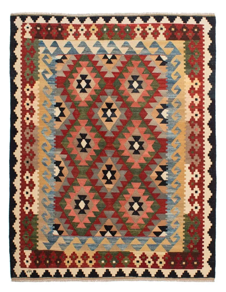 Kelimteppe - Splash - 201 x 162 cm - flerfarget