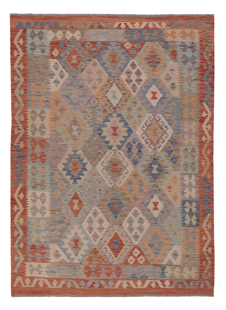 Kelimteppe - Splash - 202 x 153 cm - flerfarget