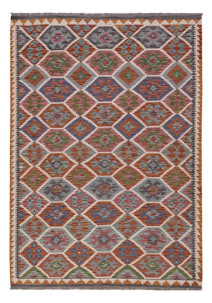 Kelimteppe - Splash - 204 x 146 cm - flerfarget