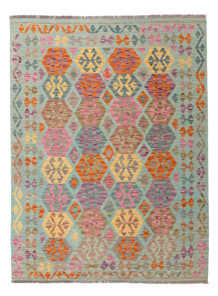 Kelimteppe - Splash - 205 x 156 cm - farget