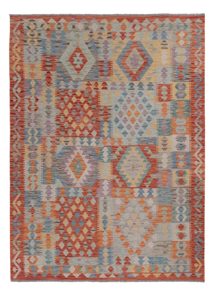 Kelimteppe - Splash - 237 x 180 cm - flerfarget