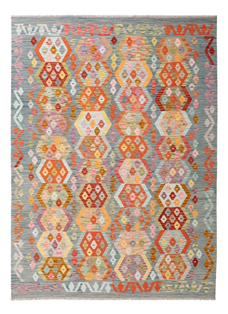 Kelimteppe - Splash - 242 x 178 cm - farget