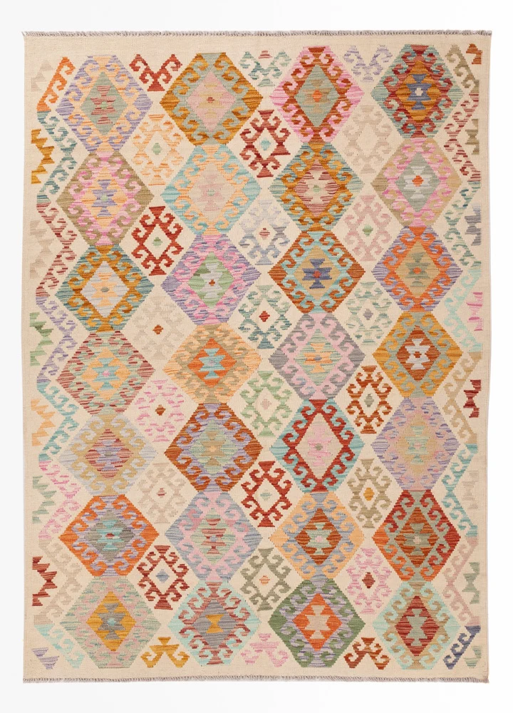 Kelimteppe - Splash - 244 x 171 cm - farget