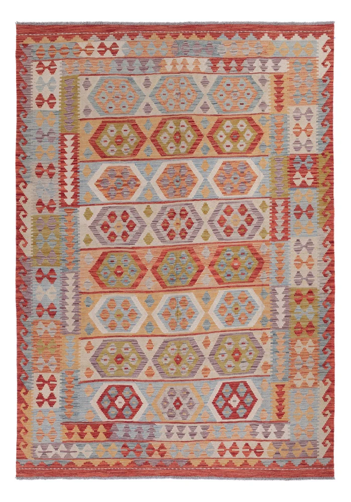 Kelimteppe - Splash - 250 x 180 cm - flerfarget