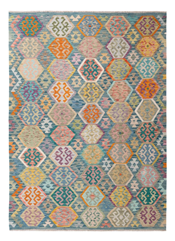 Kelimteppe - Splash - 254 x 180 cm - farget