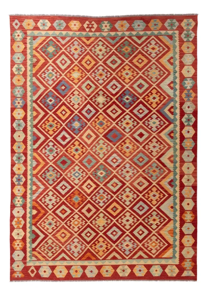 Kelimteppe - Splash - 292 x 206 cm - flerfarget