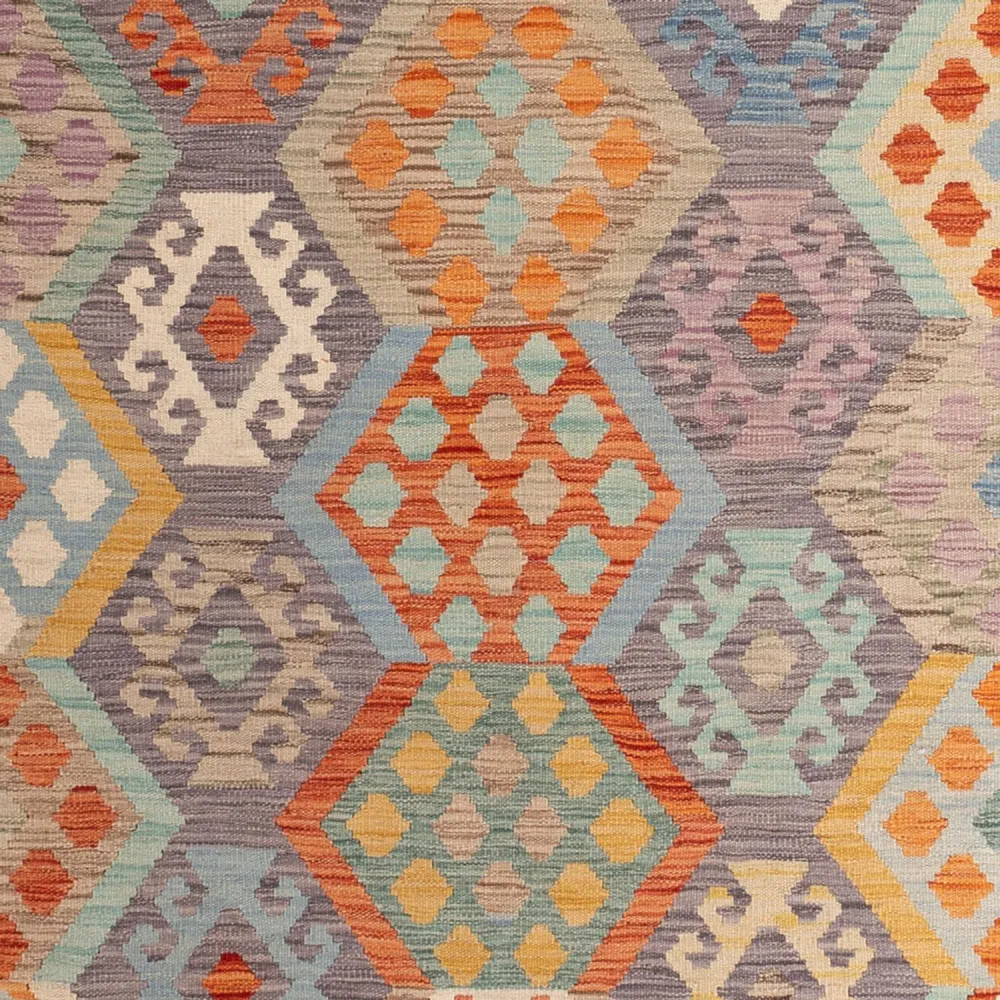 Kelimteppe - Splash - 294 x 252 cm - flerfarget