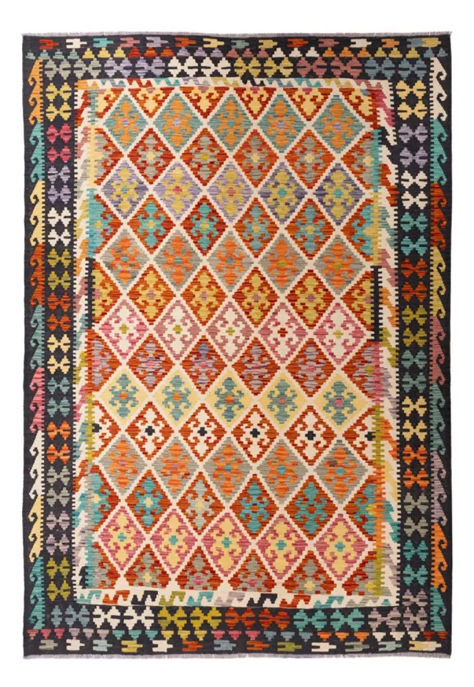 Kelimteppe - Splash - 295 x 204 cm - flerfarget