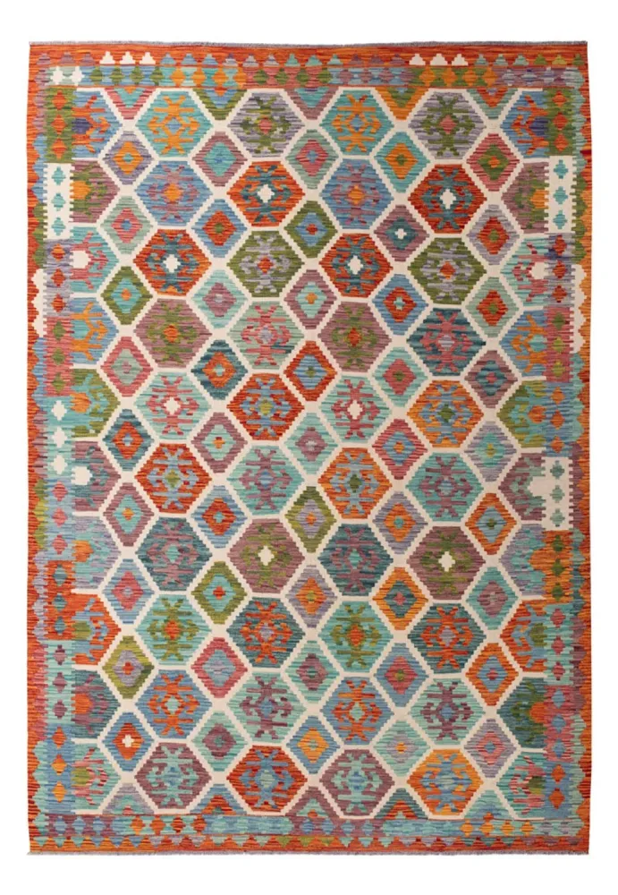 Kelimteppe - Splash - 296 x 204 cm - flerfarget