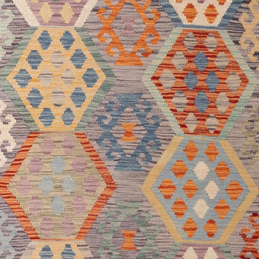 Kelimteppe - Splash - 296 x 205 cm - flerfarget