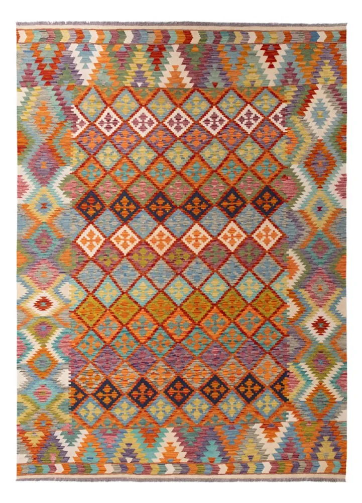 Kelimteppe - Splash - 296 x 209 cm - flerfarget