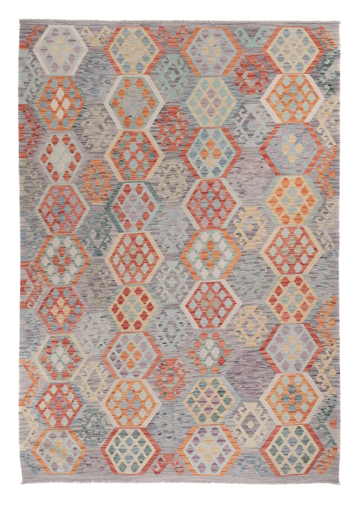 Kelimteppe - Splash - 297 x 211 cm - flerfarget