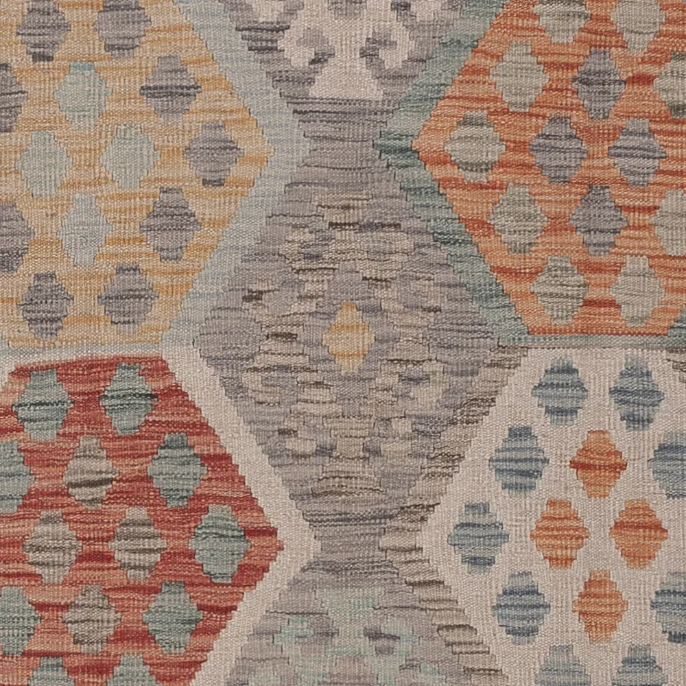 Kelimteppe - Splash - 297 x 212 cm - flerfarget