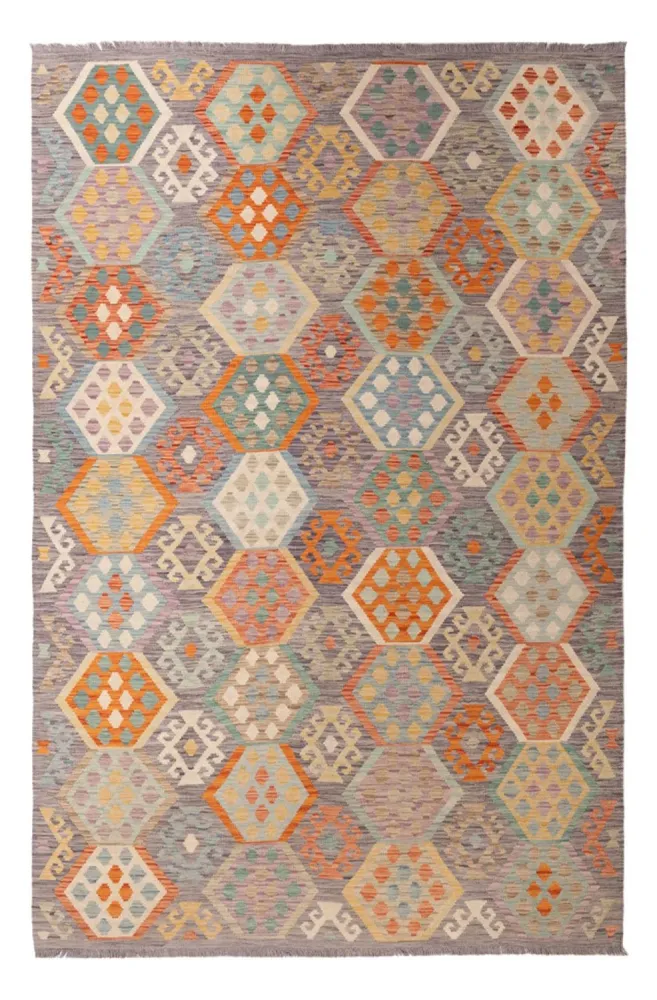 Kelimteppe - Splash - 298 x 199 cm - flerfarget