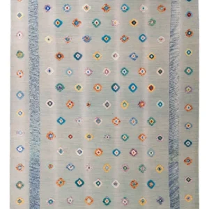 Kelimteppe - Splash - 298 x 207 cm - flerfarget
